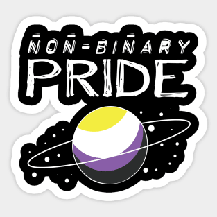 Nonbinary pride outer space planet aesthetic Sticker